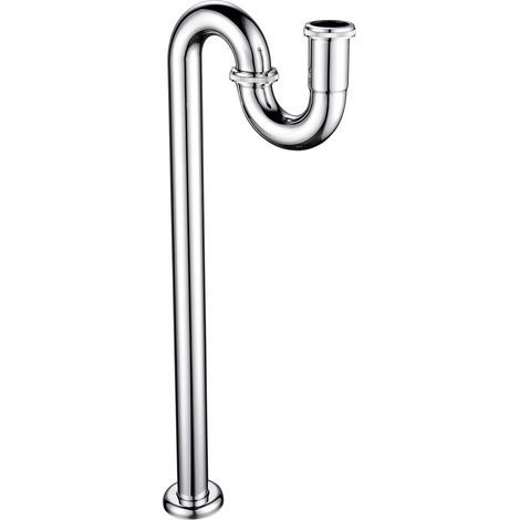 1 Siphon de lavabo, Laiton chromé, Design S Trap, Pour éviers 1 1/4, Anti-odeur (1/5)