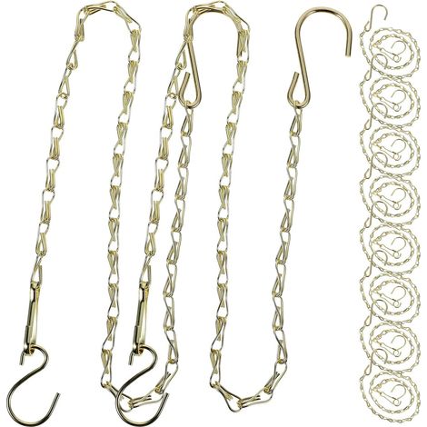 Stück Goldene Eisenkette mit Haken für Blumenkorb und
