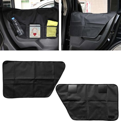 Lot de 2 housses de portière de voiture pour chiens : Tapis de protection de porte de voiture pour animaux de compagnie Tapis de protection pour portes arrière, imperméable facile à nettoyer (1/5)