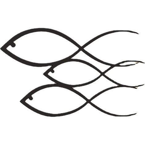 Wandbild aus Metall, Fisch-Silhouette, Wandbehang, Dekoration für Zuhause, Schlafzimmer, Wohnzimmer, Büro (1/3)
