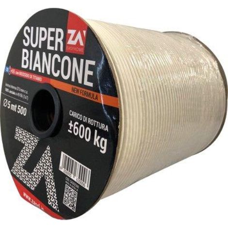 Cavetto acciaio zincato super biancone mm 5,0 mt 500