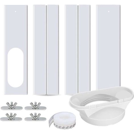 Kit de glissière de fenêtre réglable pour climatiseur portable - Pare-Brise de climatiseur - 1/2 Pcs - Blanc (1/4)