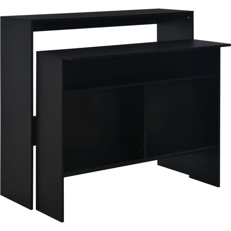 Bartisch mit 2 Tischplatten Schwarz 130x40x120 cm