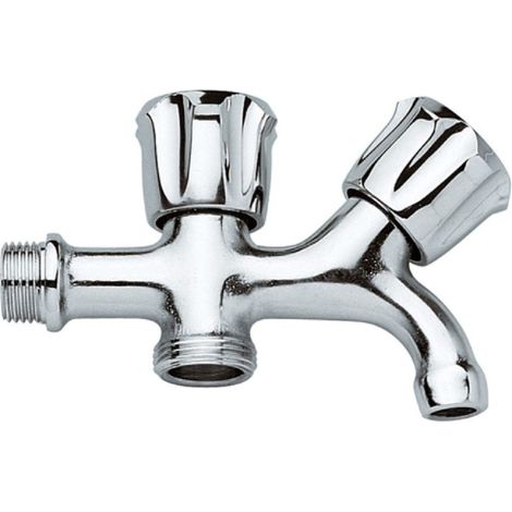 Cleafe - Rubinetto Due Maniglie Attacco 1/2x3/4  52883 Doppio Attacco Sottolavabo -