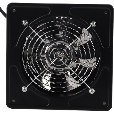 Ventilateur mural 190mm 40W 220V pour salle de bains, cuisine, garage – Ventilation efficace et silencieuse (Noir, 1 pièce)
