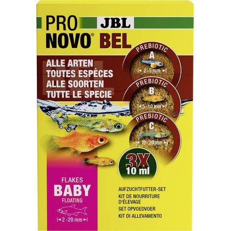 JBL Fischfutter Pronovo Bel Flakes Baby Aufzuchtfutter-Set 3 x 10 ml Fischfutter