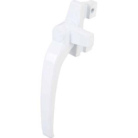 Lot de 4 poignées de fenêtre en alliage d'aluminium avec verrou pour portes coulissantes intérieures et extérieures, fenêtres coulissantes verticales et horizontales, ouverture à gauche, blanc (1/5)