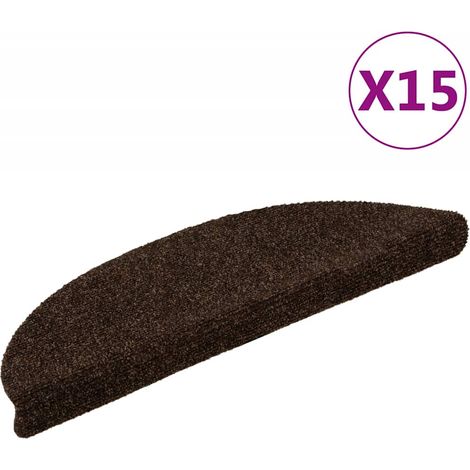 Maison Exclusive - Tappetini per scale autoadesivi 15 pz 56x17x3 cm marrone (1/5)
