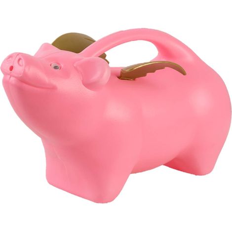 Esschert Design Gießkanne Fliegendes Schwein Rosa & Goldfarben 2,1 Liter (1/3)