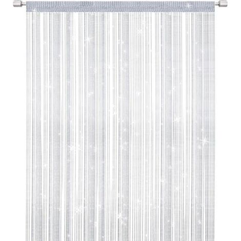 Rideau de porte moustiquaire à fils, rideau de séparation élégant à pampilles pour la décoration intérieure,gris(100 x 200 cm) (1/4)
