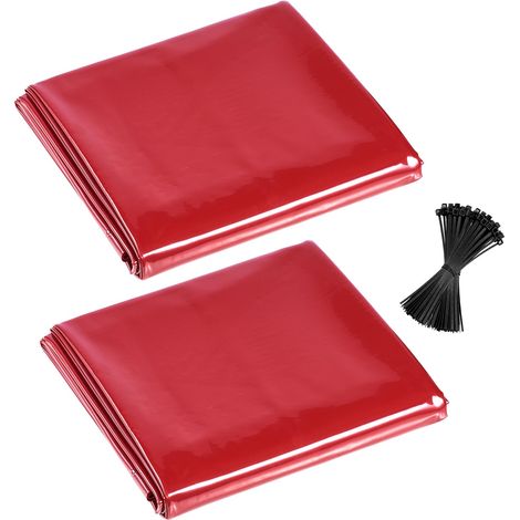 VEVOR Tenda di Protezione per Saldatura 1740 x 2340 mm 2 pezzi Tenda per Schermo di Saldatura, Schermo Protettivo di Sicurezza in Vinile Ignifugo con Protezione UV Fori per Appendere, Rosso (1/5)