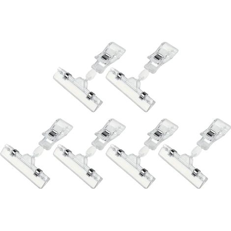 Porte-étiquettes de prix, plastique durable, clip à forte prise, 6pcs (1/2)