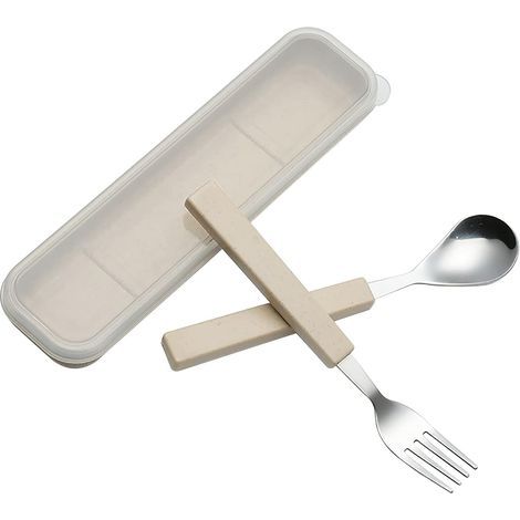 Besteckset aus Edelstahl 18/10 (Löffel und Gabel) mit Reiseetui. (1/5)