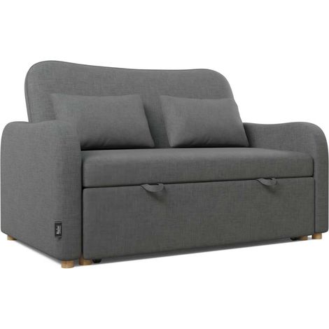 Nalui Sofá Cama Gris Marengo Buddy 2 2 plazas (137x100x87cm) con 2 Cojines