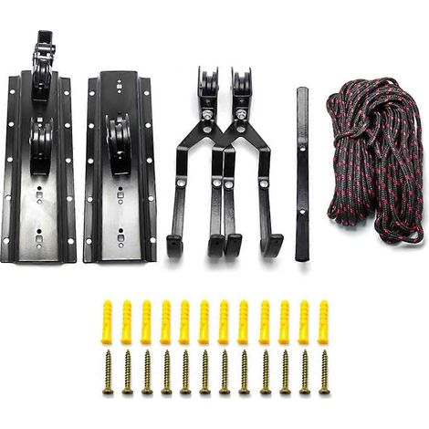 Système de levage de vélos au plafond pour garage - Rangement par poulie avec supports à vélos, (1/5)