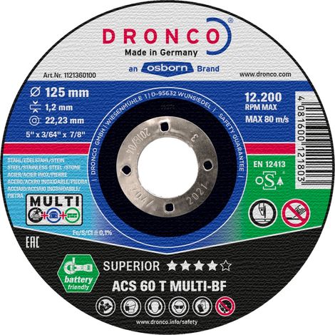 Disque à tronçonner ACS 46 / ACS 60 T Multi 115 x 1,2mm - DRONCO - 1111360