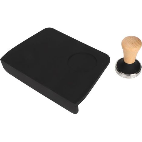 Tapis de tassement à café avec fente de tassement, anti-poussière et anti-huile, kit de tassement noir 51 mm / 2 pouces (1/5)
