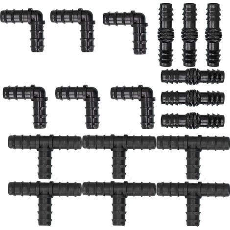 Ensemble de 18 raccords pour tuyau d'arrosage goutte à goutte, accessoires pour tuyau de 1/2 pouce. (1/5)