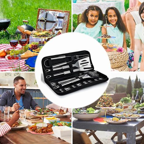 Ensemble de 22 accessoires de barbecue en acier inoxydable (1/4)
