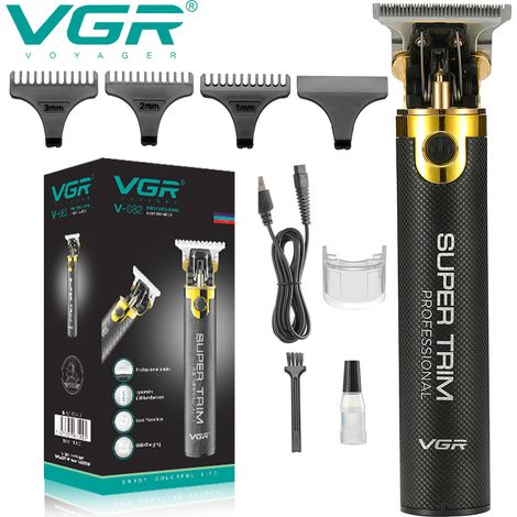 Tondeuse à cheveux électrique avec tête en pommade, petite tondeuse blanche gravée avec lame en acier inoxydable. (1/4)