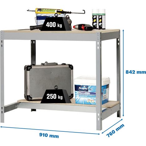 Simonrack Simonwork Bt0 900x750 grau und Holz robuster Arbeitstisch