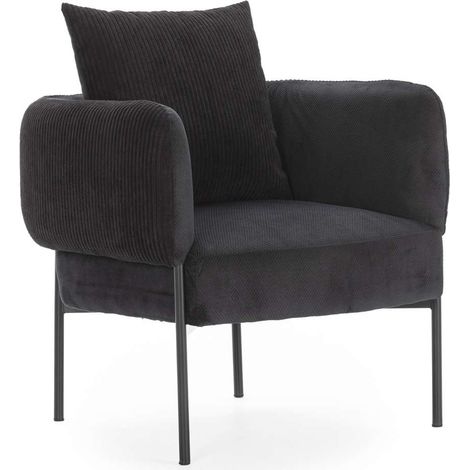 Sillón modelo Bali tapizado textil negro, 75cm(alto) 73cm(ancho) 78cm(largo) (1/5)