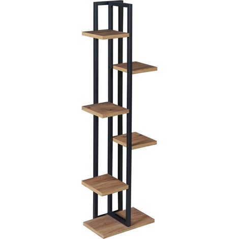 Portapiante a 5 livelli 120 x 34 x 21 cm effetto noce / nero 030007698