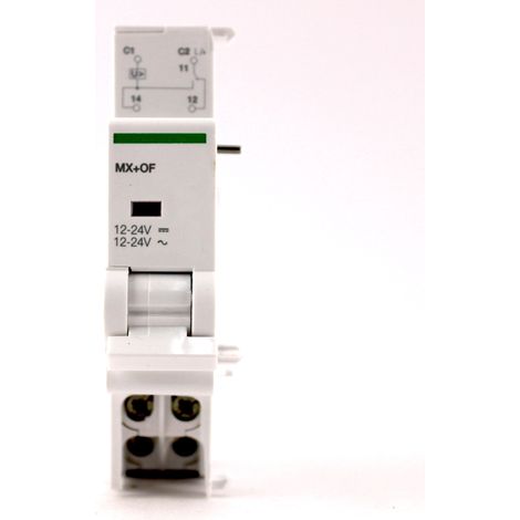 Sganc. lancio corrente MX+OF 12/24Vca/cc per C40/C120/ID C40/C40 Vigi/C60H-DC - A9N26948