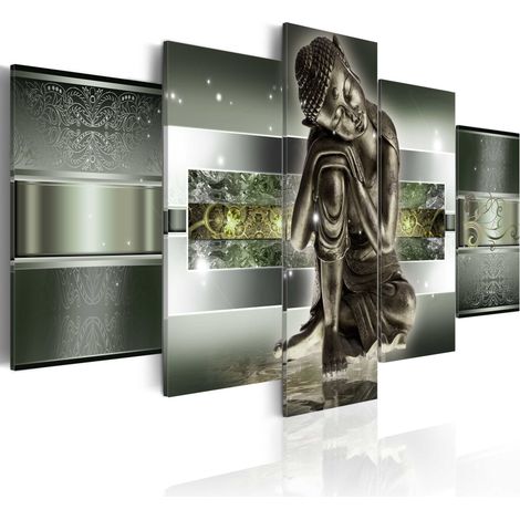 Quadro - Buddha assonnato in verde - 200x100 (1/4)