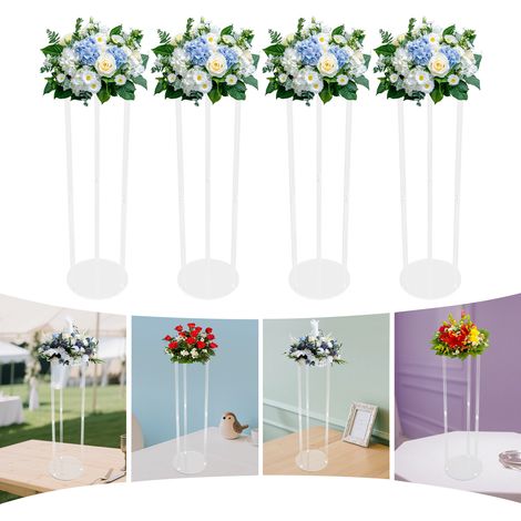Acrylic Flower Stand for Wedding 4pcs 31.5 inch Tall Flower Vases for Centerpieces Flowers Vases Clear Flower Column Stand for Table Weddings Parties (31.5 inch 4pcs) (1/5)