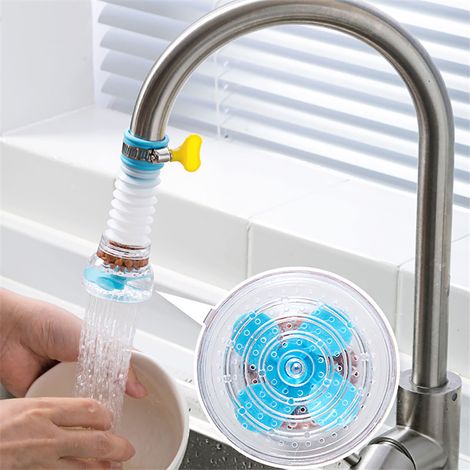 Robinet d'eau, pommeau de douche, pommeau anti-éclaboussures pour la cuisine et la maison, buse filtrante télescopique, pommeau de douche pivotant, filtre à eau du robinet (1/4)