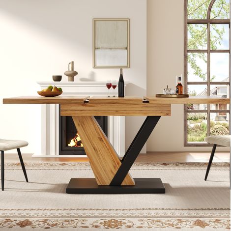 Esstisch Küchentisch ausziehbar 120x75 cm Holzmaserung OKMYHOME (1/5)