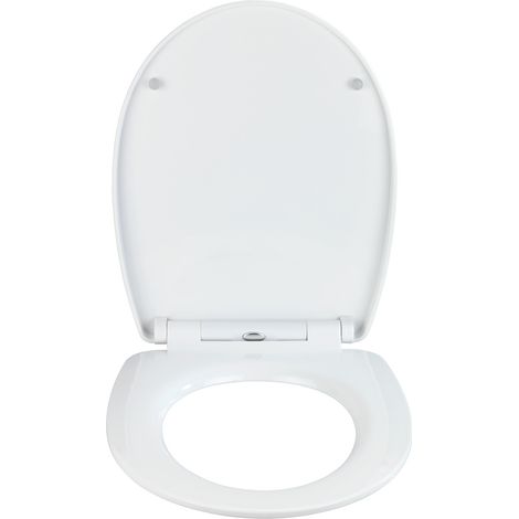 WENKO Toilettensitz Droplets Hochglanz, WC-Sitz mit Absenkautomatik, Schnellbefestigung, Mehrfarbig, Thermoplast mehrfarbig, Edelstahl rostfrei chrom