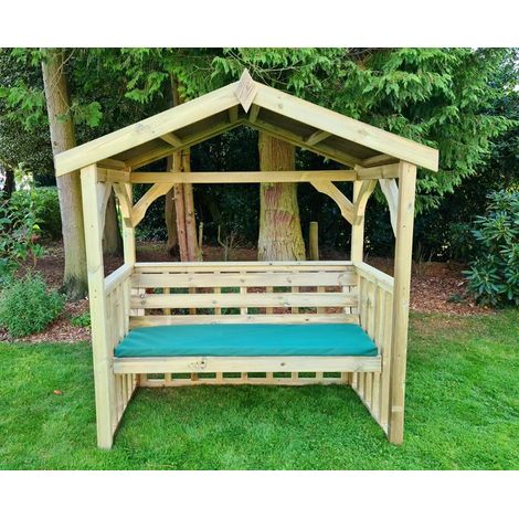 Anastasia 3 Seat Garden Arbour, Wooden Garden Bench Seat with Trellis - L90 x W170 x H190 cm - Minimal Assembly Required (1/3)