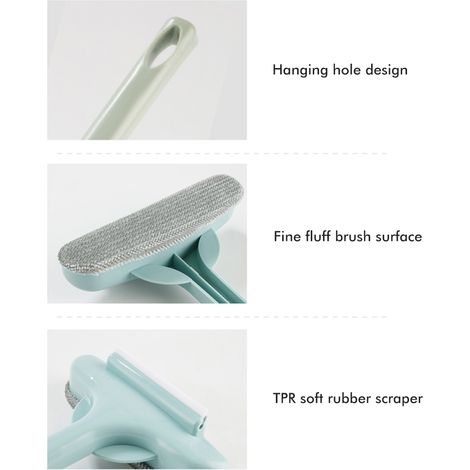 Brosse de nettoyage de vitres 2 en 1, brosse de nettoyage de moustiquaires, brosse de nettoyage de vitres et de sols, manche amovible et extensible (1/5)