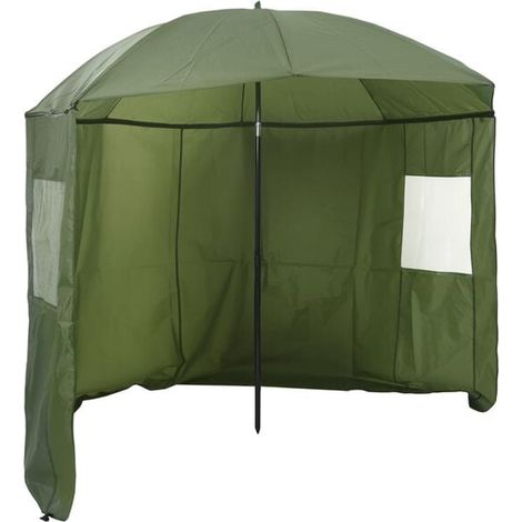 Parapluie de pêche jaune militaire, 240 x 210 cm, polyester Oxford. (1/2)