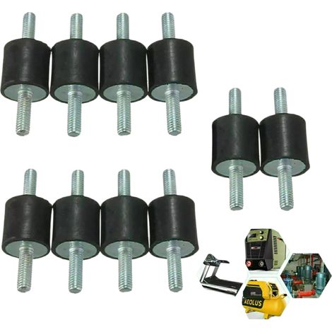 Tampon Anti-Vibration Caoutchouc-Métal - M6 M8 - Pour Compresseurs À Air Moteurs Diesel Essence Pompes À Eau - Lot De 10 (1/5)
