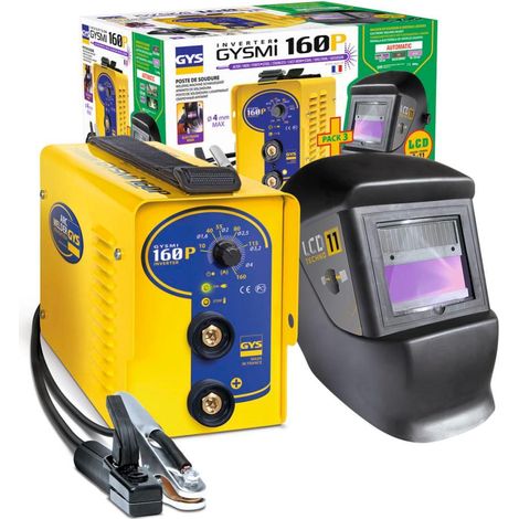 GYS – Poste à souder MMA 30435 – Inverter 230V 10-160A – Avec accessoires – Protection contre surtensions jusqu'à 400V