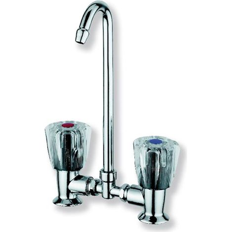 Rubinetto e miscelatore canna alta doppia manopola acqua calda e fredda