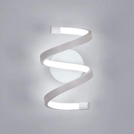GOECO Applique Murale LED Interieur, Lampe Murale 18W spirale blanche, Luminaire Mural moderne pour Chambre Couloir Bureau Lumière Blanc Froid 6500K (1/5)