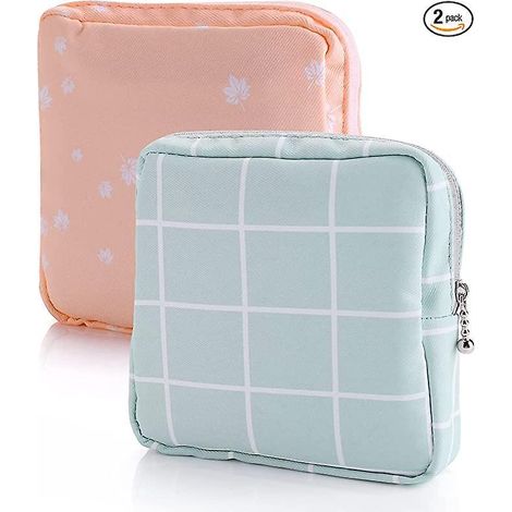 sac De Rangement Pour Serviettes Hyginiques 2 Pices Sac De Sous-vtements Portable Sac De Coupe Menstruelle Fermeture Clair Pour Collecter Les Ser (1/5)