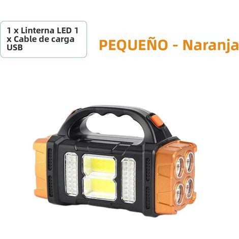 Lampe torche de camping LED haute puissance (petite, orange), lampe de travail solaire, 4 modes, étanche USB (1/5)