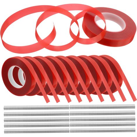 Stretchable Adhesive Tape with Staples for Plants, 10 Rolls in Red PVC, Multifunctional Design, Practical and Quick for Gardens and Vegetable Patches (1/5)