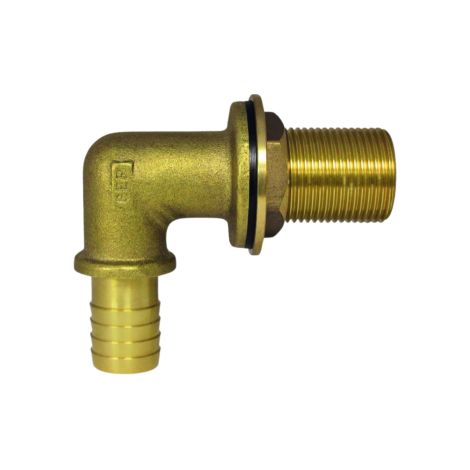 Raccord coudé AquaCraft pour réservoir, 90°, référence 1001000155, 1&quot AG x Barb 25 mm, laiton, pour récupérateur d&39eau de pluie.