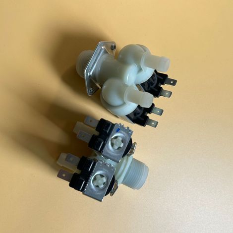Fully automatic washing machine with solenoid valve, accessories for European style drum washing machine, universal one inlet two outlets, new double ultrasonic head.