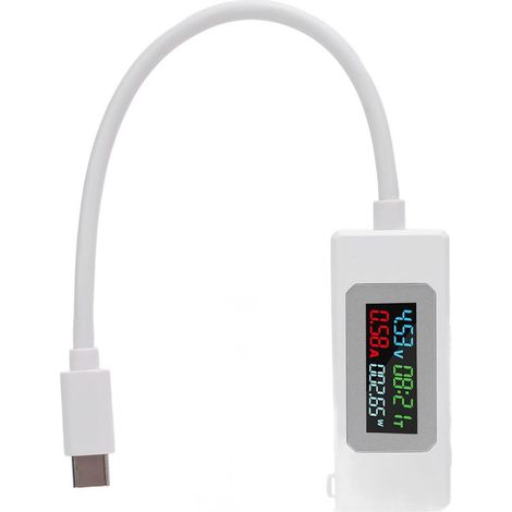 Probador USB-C de 4-30 V/6,5 A con medición de tiempo de carga y capacidad. (1/5)