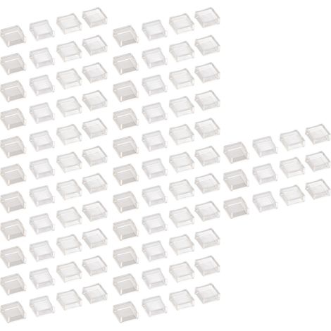 Kit de 100 capuchons carrés transparents en ABS pour boutons tactiles (1/5)