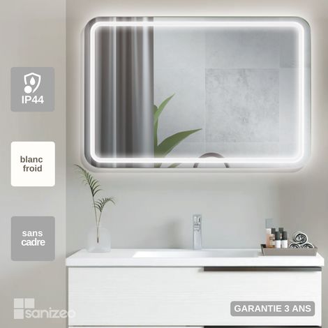 Miroir Salle de Bains Lumineux AUSTRIA avec Éclairage Frontal et Rétro-Éclairé 100x80 by SANIZÉO (1/5)
