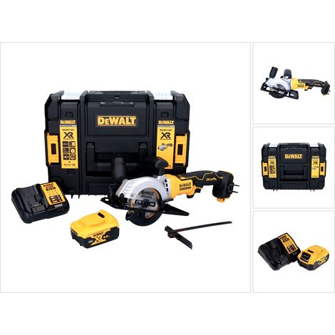 Sierra circular sin cable DeWalt DCS 571 P1 18 V 115 mm sin escobillas + 1x batería 5,0 Ah + cargador + TSTAK