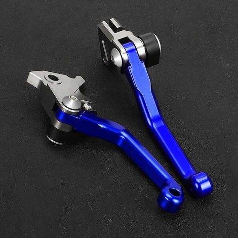 Aplicable a las manetas de freno y embrague plegables de aleación de aluminio para motocross HONDA CRF450X 2005-2018 Off-Road Pit Dirt Bike CRF 450X (azul SIN LOGOTIPO) (1/5)